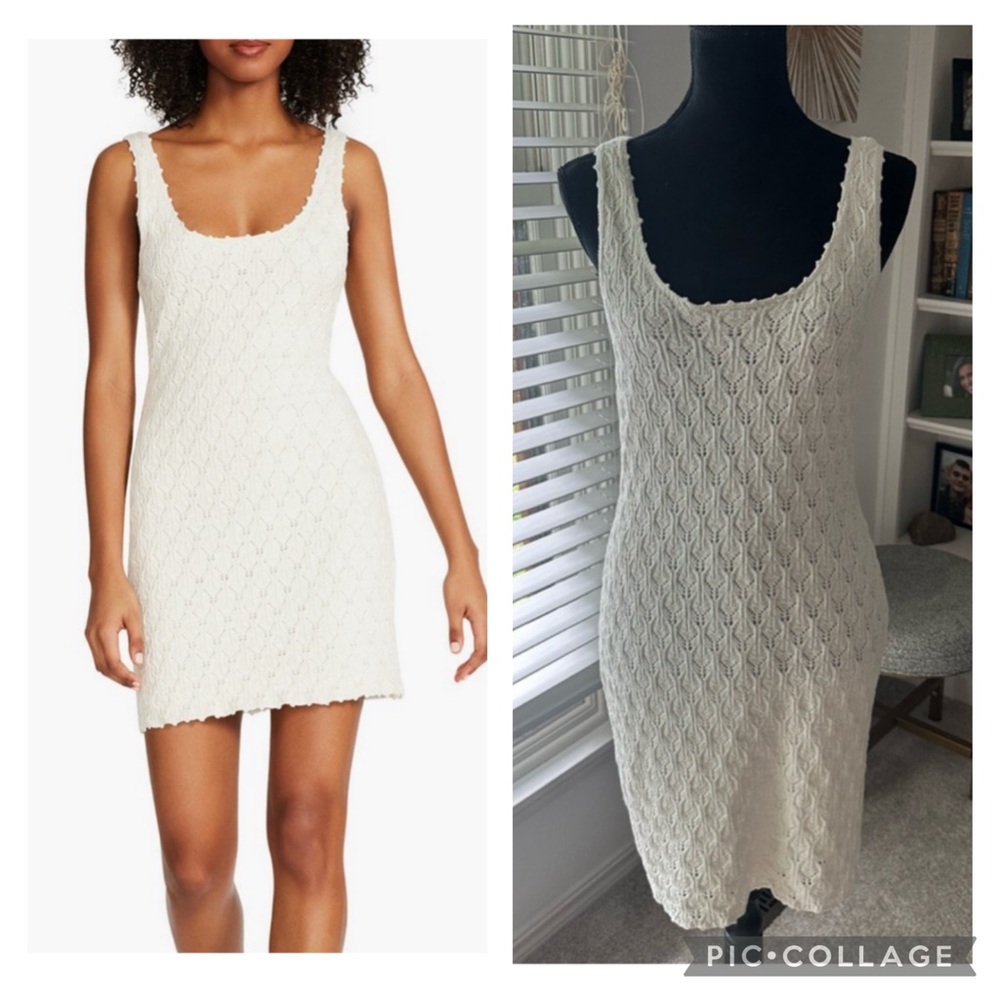 Steve Madden Pointelle Ivory Dress, size large, NWT